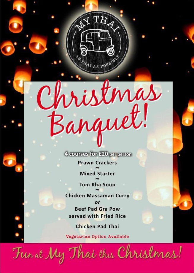 My Thai Restaurant Leeds Xmas Menu Northern Quarter Manchester